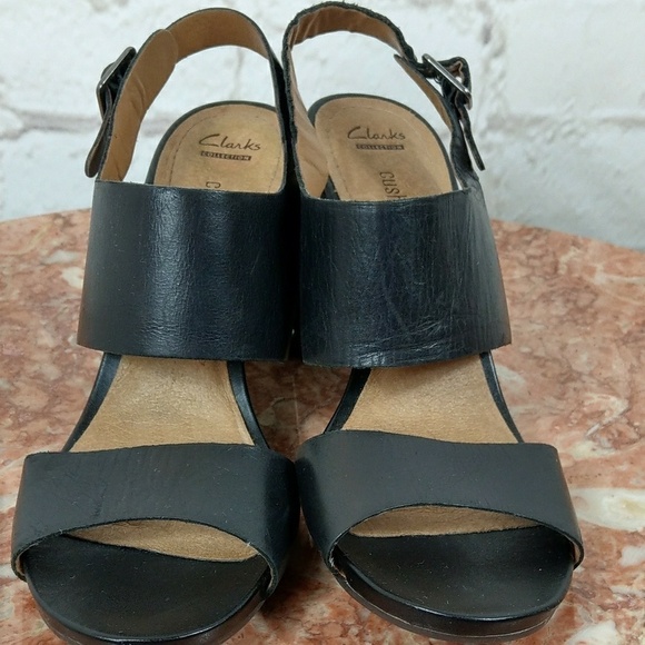 Clark's collection soft cushion black leat… - Picture 1 of 8